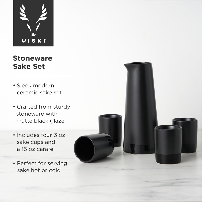 Viski Harrison Sake Gift Set, Pitcher and Tumbler set for