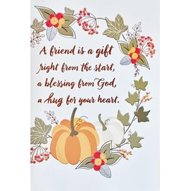 A Blessing From God, A Hug For Your Heart - Religious Happy Thanksgiving To Friend Greeting Card