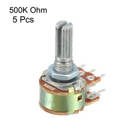 uxcell WH148 500K Ohm Variable Resistors Dual Rotary Carbon Film Taper Potentiometer 5pcs