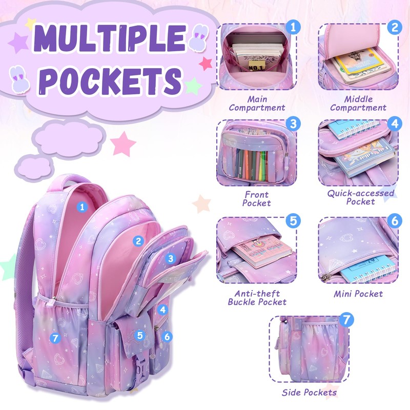 PIG PIG GIRL Kids Backpack for Girls - School Bags