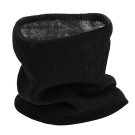 Hoxfly Thermal Snoods for Men Women, Fleece Neck Warmer, Unisex Thick Knitted Circle Scarf, Winter Warm Neck Gaiter, Buff Neckwear Windproof Neck Gaiter for Cycling Running Skiing Sports (Black)