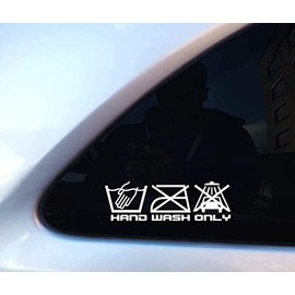 2X Hand Wash Only Funny Car Sticker, Vinyl Decal Sticker, Window Bumper Sticker, Funny Caravan Campervan Sticker, JDM Sticker, 150mm