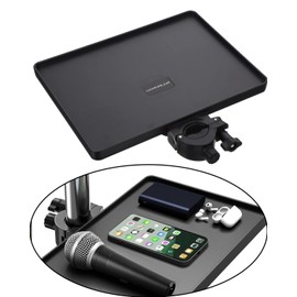 QLEUIFT 1 x Microphone Stand, Music Stand, Shelf, Music Stand, Microphone Stand, Tablet, Holder, Microphone, Holder for Sound Card Compartment, 22 x 16.4 cm