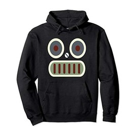 Retro Robot Face Simple Costume Pullover Hoodie