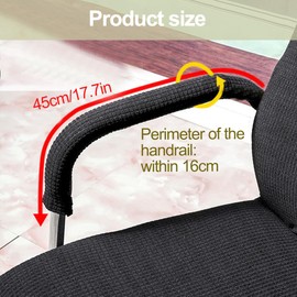 Helweet Armrest Cover for Office Chair, Armrest Pads, Armrest Pads, Chair Armrest Cover, Armrest Protector, Waterproof Chair Armrest Cover, 1 Pair, Black (with Zipper)