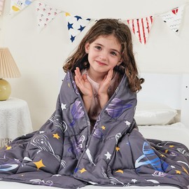 yescool Kids Weighted Blanket (5 lbs, 36" x 48", Sky) Cooling Heavy Blanket for Sleeping Perfect for 40-60 lbs, Throw Size Breathable Blanket with Premium Glass Bead, Machine Washable