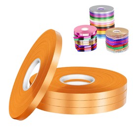 4 Roll Orange Balloons Ribbon,200m Orange Balloons String Ribbon,5mm Shiny Ribbon Orange Curling Ribbons for Gift Wrapping Crafting,Bows,Birthday Wedding Party Decorations,Christmas Wrapping Ribbon