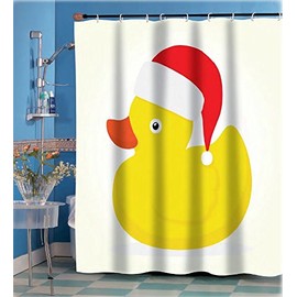 Yellow Rubber Ducky Christmas Shower Curtain