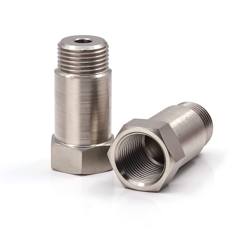 Biqing 2PCS Oxygen Sensor Adapter, 45mm O2 Sensor Adapter M18*1.5