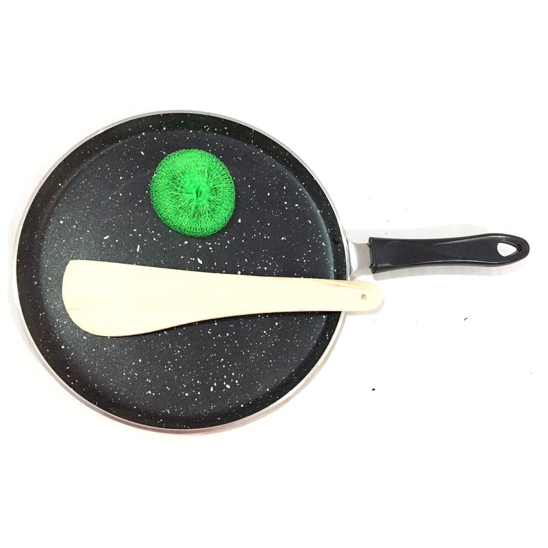 YADNESH Non-Stick Dosa Tawa Crepe Pan, 10-Inch, Metal, Bakelite Handle,