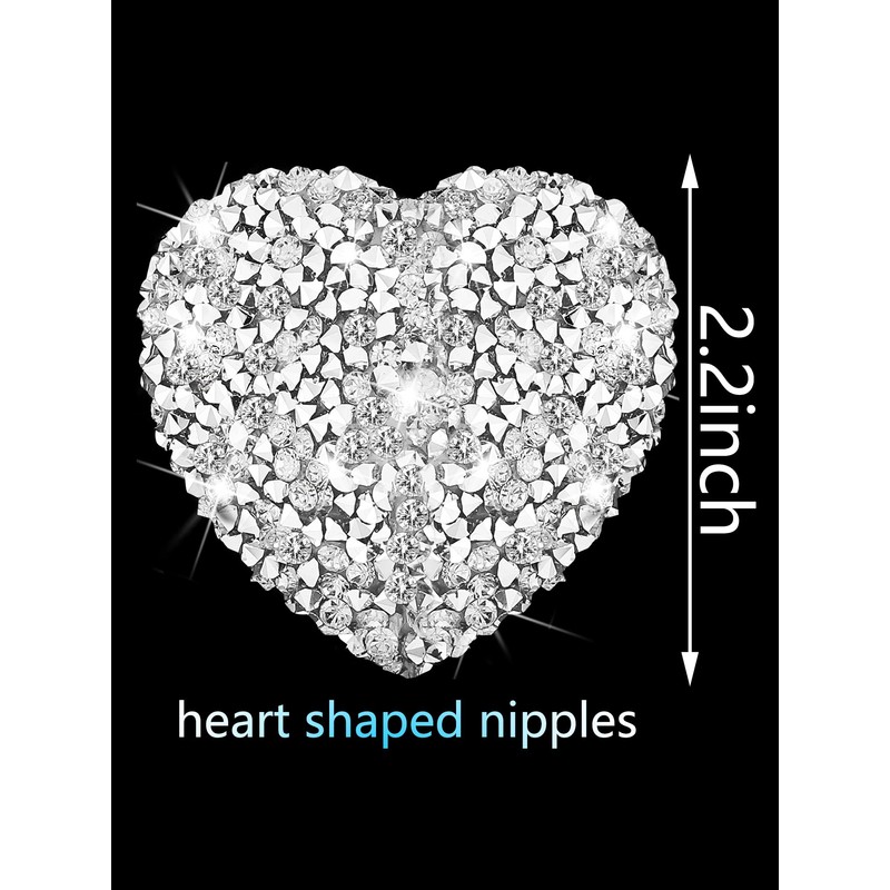 Hercicy Rhinestone Pasties Covers Adhesive Pasties Glitter Covers Reusable Bra