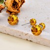 Amber Ball Earring Silver Double Sided Amber Stud Earrings Gift