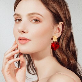 Petal Earrings, Rose Petal Earrings, Stud Earrings, Flowers, Stud Earrings, Hanging for Women, Girls, Photo, Zinc