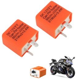 2 Pcs 12V 2 Pin Flasher Relay,LED Turn Signal Flasher Relay,Universal Car Motorbike Scooter Rela/y,Motorcycle Adjustable Indicator Rela/y,No Hyper Flash,Waterproof Design,Tool-Free Installation