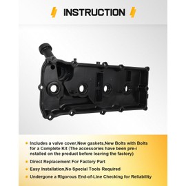 OCPTY Valve Cover Gasket Set + Valve Covers Replacement fit for 2004-2007 for Nissan Titan 5.6L 5552CC V8 Gas DOHC