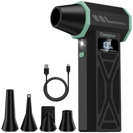 Compressed Air Duster - 150000 RPM Electric Air Duster with Brushless Motor, LCD Display, LED Light, 4 Speed Adjustable Cordless Blower - Rechargeable Air Duster for Equipment, Car, Outdoors and Home