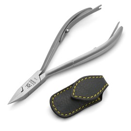 p182 - Tapered Pedicure Ingrown Toenails Nippers FINOX Surgical Steel Toe Nail Grooming Corner Cutters and Nails Nipper German Stainless in Leather GERmanikure Solingen
