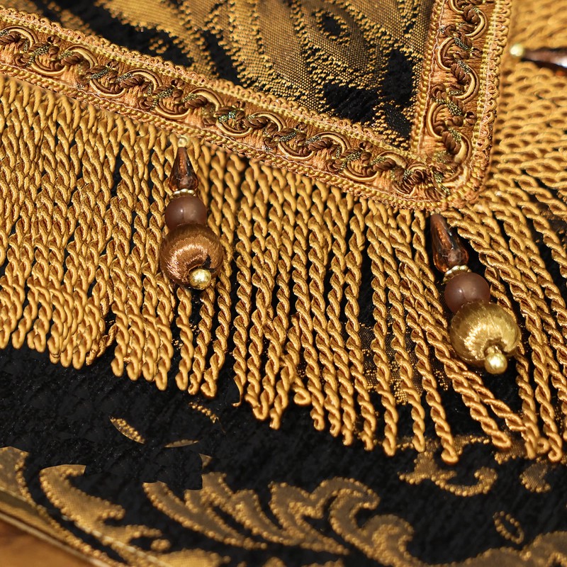 TOPLUXE Table Runner with Tassels, Jacquard Tablecloth for Dining Table,