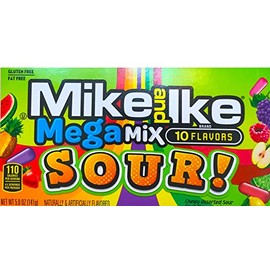 NEW Mike & Ike Mega Mix Sour Gluten Free/ Fat Free Candies Net Wt 5oz (1)