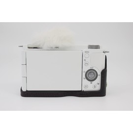 ZV-E10 Case, BolinUS Handmade PU Leather Half Camera Case Bag Cover Bottom Opening Version for Sony ZV-E10 ZVE10 With Hand Strap, Black, Case