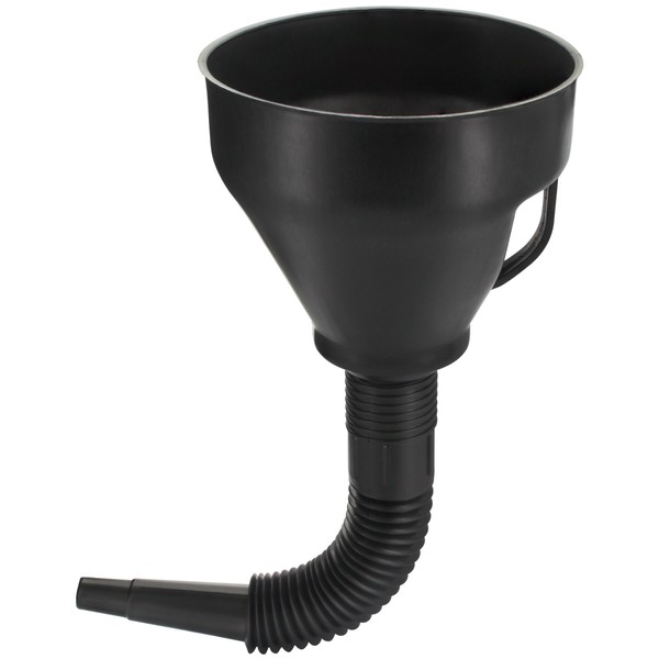 Wekster Oil Funnel with Hose - Wide Mouth Gas Funnel with Handle - Large Funnels for Automotive use - Long Flexible Spout Extension, Removable Mesh Filter for Water, Fuel, Transmission, Oil Change