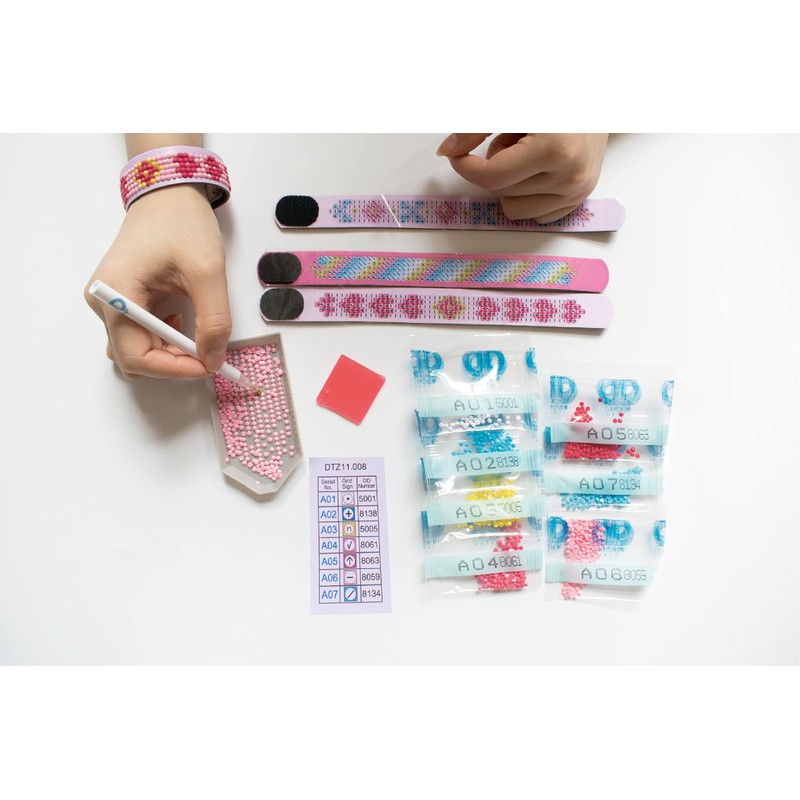 DIAMOND DOTZ Bracelets, Assorted Pinks 3/Pkg, One Size