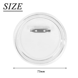 OTYMIOW 25Pcs 3 Inch Button Badges with Pin, Clear Button Badges Craft Buttons Large Photo Buttons Pins Picture Acrylic Design Button Badge for Craft Supplies, DIY Badges Pins, School Projects