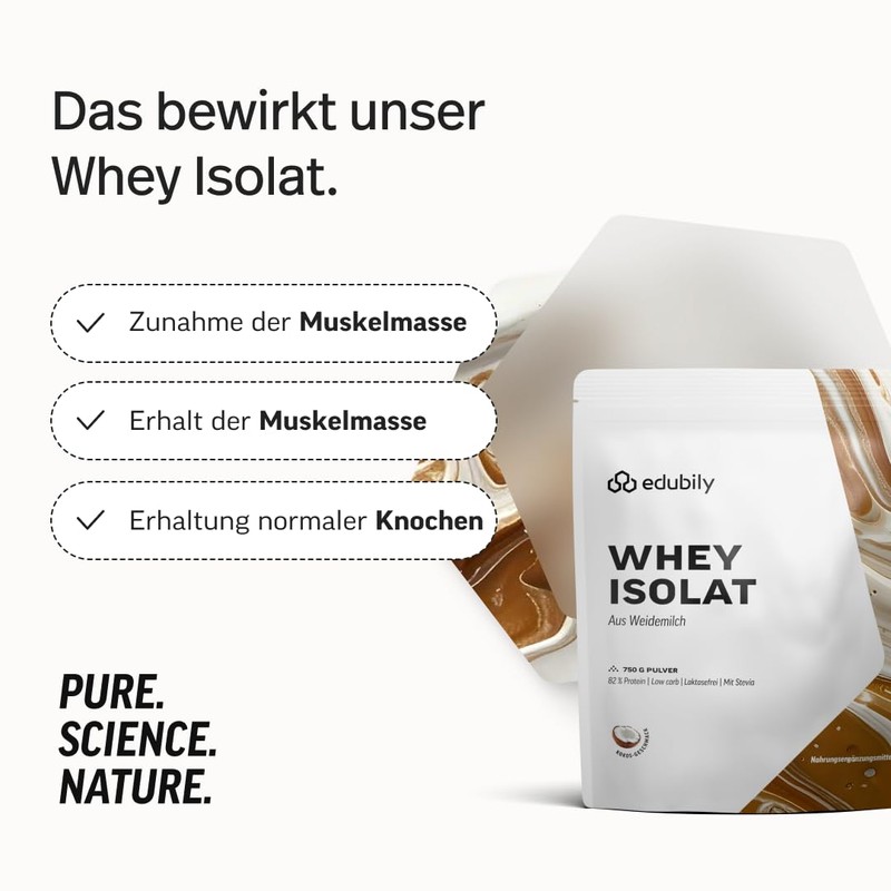 edubily Whey Protein Isolate - Lactose Free - Very Soluble