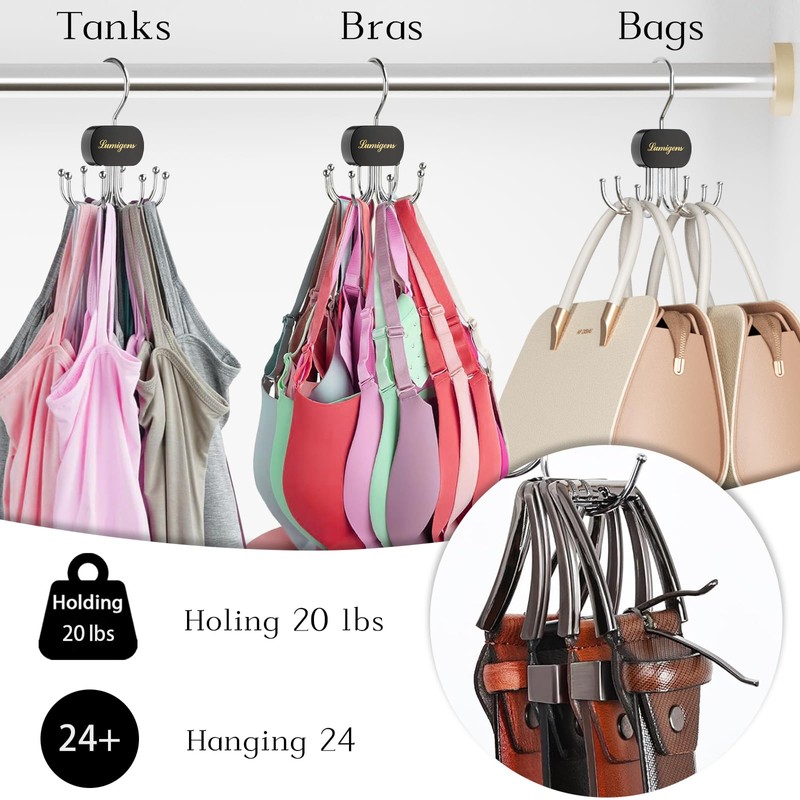 Belt Organizer for Closet,2PCS Tie Rack, Belt Tie Hanger for