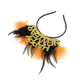 Soochat 2024 Happy New Year Feather Headband Tiara New Year Headband Hair Hoop Headdress for New Year Eve Party Supplies Favors