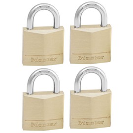 Master Lock Solid Brass Body Padlocks, 30 mm Size (Pack of 4)