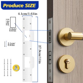 Double Holes Door Latch Plate, Adjustable Deadbolt Strike Plate for Home Security, Upgraded 2 in 1 Strike Plates for Exterior Doors or Interior Doors (White)