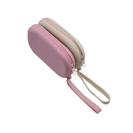 zaoalife 2Pcs Portable Oval Silicone Cosmetic Storage Bag Handbag, Earphone Key Lipstick Storage Bag Oval Zero Wallet