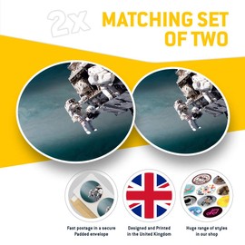 Vinyl Stickers (Set of 2) 7.5cm - Space Station Astronaut NASA Rocket #8139