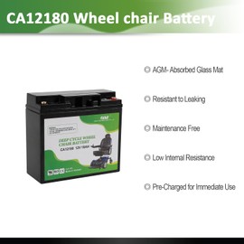 Casil 12V 18AH Deep Cycle Wheelchair Battery Compatible with Pride Mobility Go-Go Elite Traveler Plus Wheelchair MKB ES17 12 Scooter Wheelchair, Internal Thread Terminal