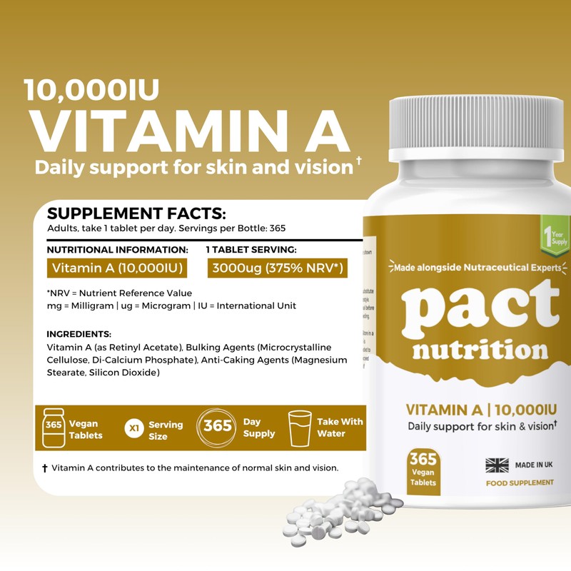 Pact Nutrition Vitamin A 10,000 IU – 365 Easy to