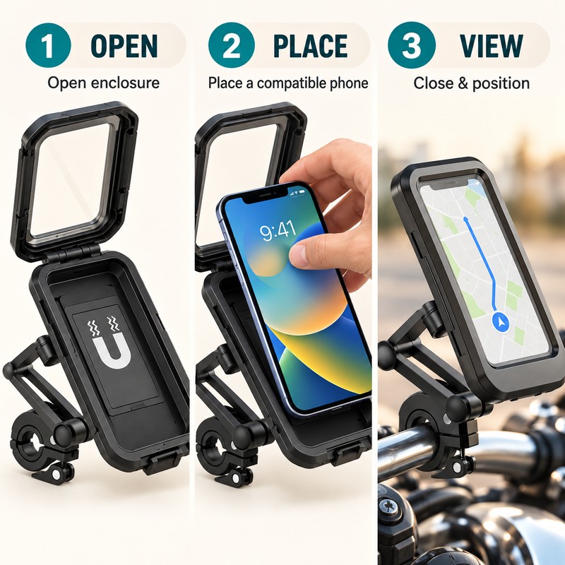 Waterproof Phone Holder with 360 Degree Rotation Adjustable Anti Shock