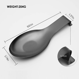 Stainless Steel Spoon Rest for Kitchen Counter Cooking Utensil Rest Spoon Ladle Holder for Stove Top Rust Resistant Large Size Spatula Rest Dishwasher Safe 9.61 x 3.74 Inch Black and Copper