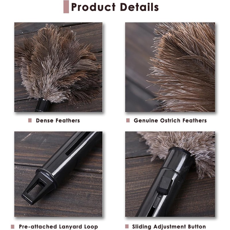 Casadores de Plumas, Plumas Reutilizables Marrones Mini Mini Duster con,