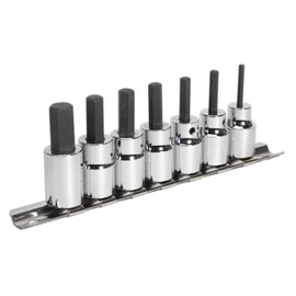 Sealey AK62253 7 Piece 3/8-inch Sq Drive Hex Socket Bit Set - Metric, Silver