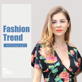 Cyxus Glasses Without Prescription Women Men with Blue Light Filter Fashion Round Glasses Computer Gaming Glasses Anti UV 400 Retro Glasses Frame (8065 Clear), 01-51Clear