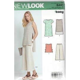 New Look Patterns Misses' Dress, Tunic, Top and Cropped Pants A (6-8-10-12-14-16-18) 6461