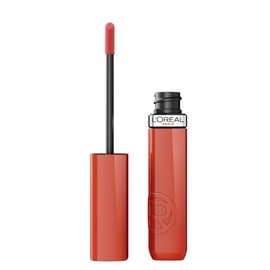 L'Oréal Paris Infallible Laque Resistance, Labial Líquido con Acabado Brillante, Brillo Instantáneo y Color de Larga Duración Hasta por 16h, Tono Wort