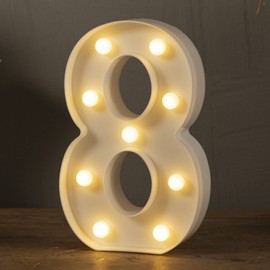HXWEIYE Light Up Numbers-8, LED Marquee Number Lights Sign 26 Alphabet and 10 Number Big Lights Led Letters for Party Birthday Bar Battery Powered Christmas Decor Letter Lights (Warm White)