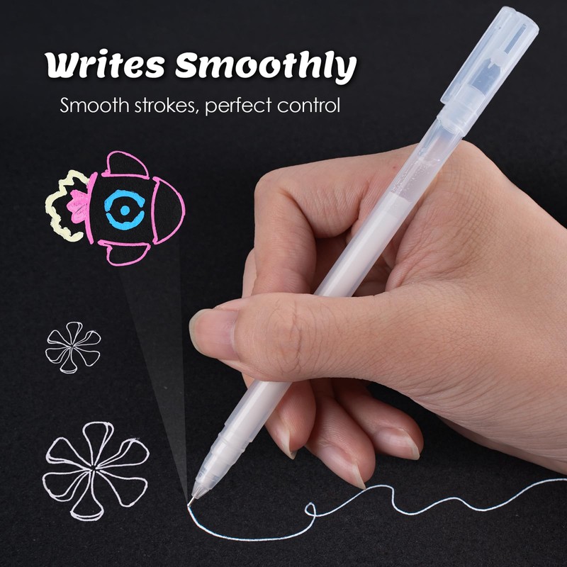 SMOOTHERPRO Coloured Gel Pens | 0.5mm Fine Point Rollerball Pens