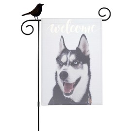 Mugod Siberian Husky Garden Flag 12.5x18 Vertical Double Sided, Welcome Dog Home Yard Flags for House Outdoor Decor Porch Patio Lawn