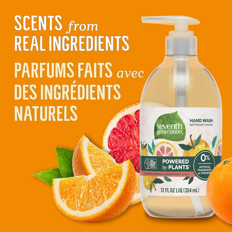 Seventh Generation Hand Wash, Fresh Citrus, 12 Ounce