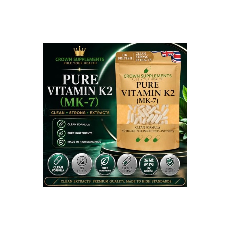 Pure Vitamin K2 MK-7 Capsules | Clean Supplements | Crown