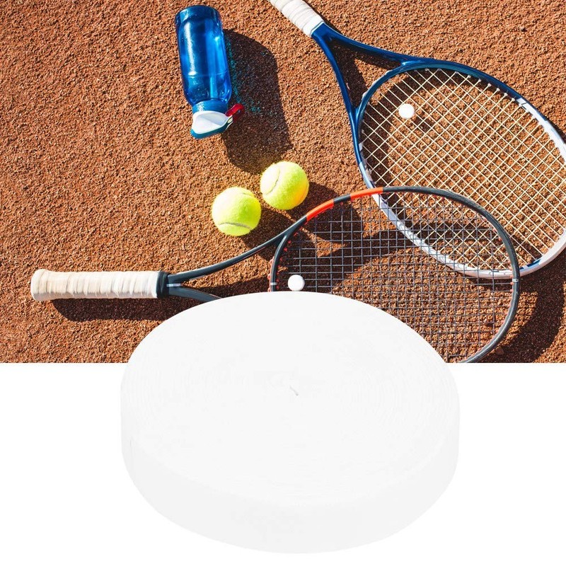 Anti-Skid 10M Racket Grip Tape, Badminton Racquet Towel Grip, White/Orange/Black