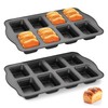 HONGBAKE 2 Pack Mini Loaf Baking Pans 8-Cavity, Nonstick Small